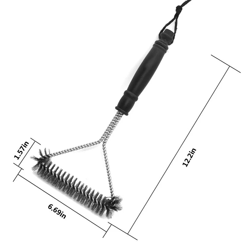 Escova para Churrasco Ferramenta de Limpeza Cerdas de Aço Inoxidável Acessórios para Churrasco