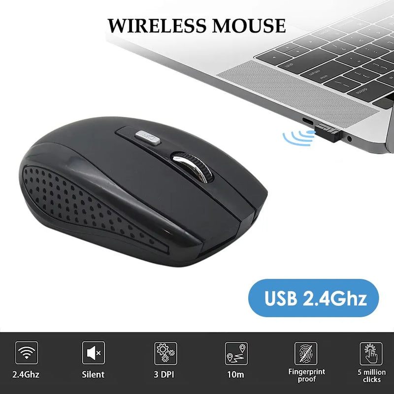 Mouse Sem Fio Silencioso 2.4G Portátil Móvel, Ajustáveis Níveis De DPI Para Notebook PC MacBook