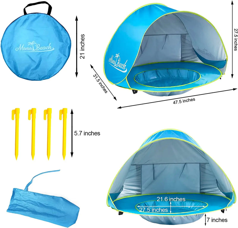 Baby Tenda De Praia Para Crianças, Proteção UV, Brinquedos Ao Ar Livre, Piscina